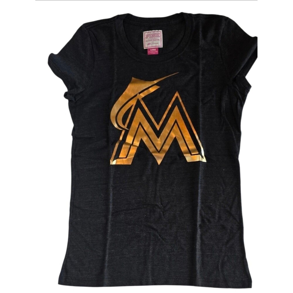 VICTORIA'S SECRET PINK Miami Marlins collegiate T-shirt Y2K vintage brand new WT
